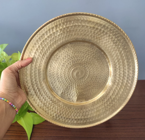 Assiette martelée ronde Offre Spéciale vaisselle assiette plat Dessert vaisselle assiette à gâteau 12 pouces noël utiliser plateau à gâteau - Product Image 3