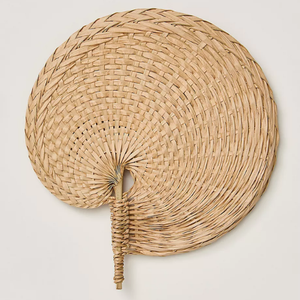 Abanico de Hoja de Palma Estilo Vintage – Abanico de Bambú Natural Hecho a Mano para Decoración Rústica de Bodas y Eventos de Verano - Product Image 1