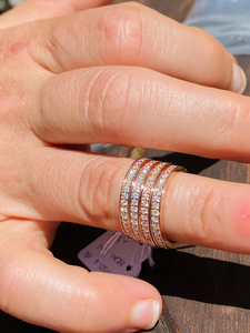 Anillo de Boda Estilo Hip Hop para Mujer, Chapado en Oro Real de 18K, con Diamante Redondo de Laboratorio, Corte Brillante, Color G - Product Image 3