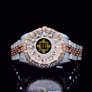 JUSTHIRA Diamond Jewelry Watch Women Analog Quartz 40mm Round Stainless Steel Band Luxury Deployment Clasp Sapphire Crystal - Product Image 1