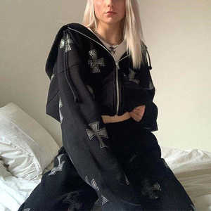 Conjunto Deportivo de 2 Piezas para Mujer, Corte Ajustado, Informal, Color Sólido, Otoño, Sudadera con Capucha, 100% Algodón - Product Image 3