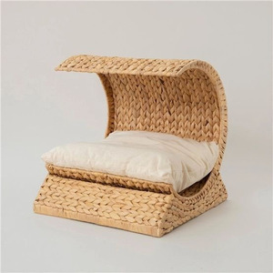 HNH Craft Modern Cotton Pet <b>Cage</b> <b>Cats</b> Solid Rattan Frame Breathable Indoor All Season Use Quadratic Shape Made in Vietnam - Product Image 2