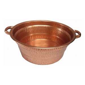Pure Copper Mixing Bowl Smooth Brushed Metallic <b>Salad</b> Serving Basin Kitchen Cooking Baking Preparation Bowl - Product Image 2