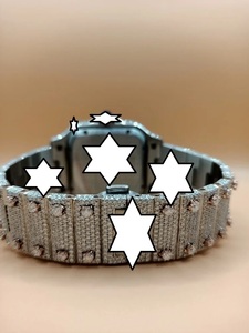 Montre de luxe NYC DIAMOND EMPIRE à mouvement automatique japonais, boîtier carré en acier inoxydable, cadran de 41 mm, diamants en moissanite - Product Image 2