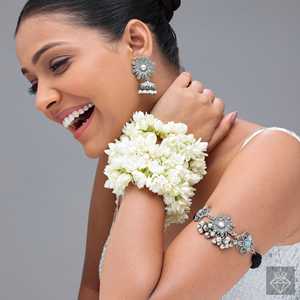 Prao intrincado floral oxidado gargantilla elegante collares finos - Product Image 3