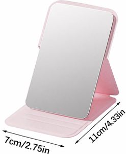 Miroir de maquillage miniature de voyage (11x7cm), miroir pliable portable avec support, léger et fin, pour sac à main, voyage, usage quotidien - Product Image 2