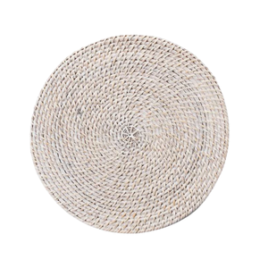 Picnic Style Rattan Placemat Hand-Woven <b>Round</b> <b>Table</b> <b>Mat</b> for Outdoor Lunch Decor Lightweight Portable Fiber - Product Image 1