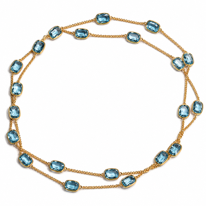 Proveedor Mayorista de Conjunto de Collar y Pendientes de Lujo de Latón Sólido con Topacio Azul Natural, Diseño para Enamorados, Cadena de Eslabones - Product Image 1