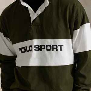 Polo à manches longues pour homme, style rugby, en coton tricoté, surdimensionné, avec appliqué, vêtement de sport décontracté, OEM ODM - Product Image 4