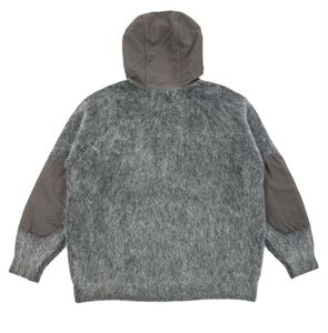 Nouveau design de sweat à capuche en mohair pour homme, style streetwear, pull tricoté d'hiver, sweat à capuche personnalisé en mohair moelleux à rayures - Product Image 2