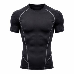 Camiseta de Compresión para Hombre, Manga Corta, Corte Ajustado, Secado Rápido, Cuello Redondo, Deportiva, Tejido de Punto, Color Sólido, Transpirable, Bloques de Color, 180g - Product Image 2