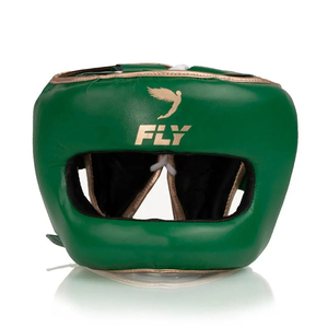 Customized Professional Premium Quality Fly Green Full <b>Face</b> Boxing Head Guard Cheek Bar Breathable Adjustable Design Unisex - Product Image 1