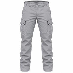 Pantalon de travail pour homme de haute qualité, durable, en sergé, avec poches cargo à rabat, couleur unie, personnalisable, pour agents de sécurité - Product Image 1