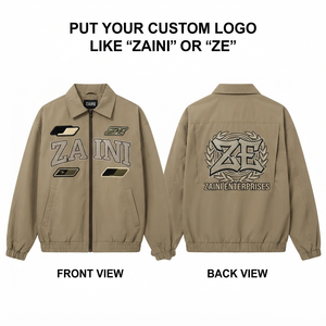 135 GSM Polyester Taslon Windproof <b>Men</b> Windbreaker Jacket <b>Khaki</b> Solid High Street Custom OEM ODM - Product Image 1