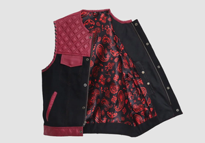 Hunt Club เสื้อกั๊กหนังลายเพชรคู่ MC Club สำหรับนักขี่มอเตอร์ไซค์ - Product Image 2