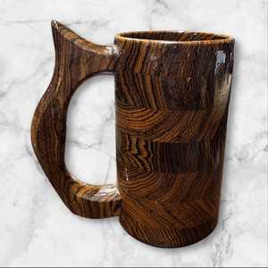 Taza de café/té de barril antiguo, taza de cerveza de madera natural, jarra decorativa marrón para el hogar, de la India, material de madera duradero - Product Image 1