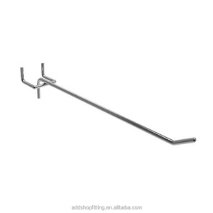 Ganchos de exhibición de tablero de clavija de metal de alta resistencia Cromado 25mm Montaje en pared Diseño industrial 26lb + Capacidad para venta al por menor - Product Image 1