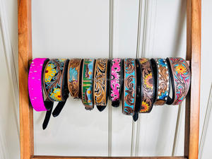 Personalized Hand Tooled Full Grain Leather Western <b>Dog</b> <b>Collar</b> Custom Genuine Leather <b>Collar</b> Floral Design Padded <b>Dog</b> <b>Collar</b> - Product Image 3