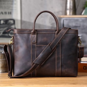 Sac à main pour ordinateur portable en cuir véritable 100% durable, vintage, pour le bureau, les affaires, imperméable, tendance, décontracté, pour hommes LLB-0304 - Product Image 6