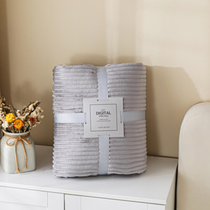 Manta de Lana Suave y Esponjosa de Lujo, Manta a Rayas Cálida Personalizada al por Mayor, Manta de Invierno para Sofá, Cama Doble, Textil para el Hogar, OEM, ODM - Product Image 1