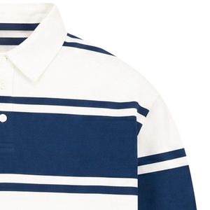 Wholesale Men's Long Sleeve Striped Polo Shirt <b>Classic</b> Collared Casual Fashion Sportswear Custom Logo Private Label - Product Image 5