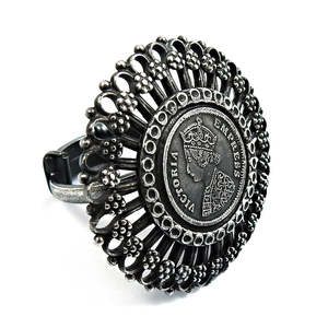 Victoria Empress <b>Silver</b> Coin Handmade Bohemian <b>Ring</b> Made From 925 Solid Sterling <b>Silver</b> Artisan Jewelry With <b>Adjustable</b> Design - Product Image 1
