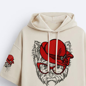 Conjunto de Sudadera con Capucha y Pantalones Cortos de Algodón de Alta Calidad, Sudadera con Capucha y Pantalones Cortos Oversize con Hombros Caídos para Hombre - Product Image 5