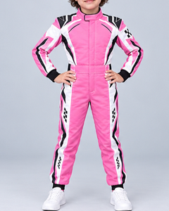 Mono de Carreras de Automovilismo de una Pieza con Bloques de Color Rosa, Manga Larga, para Karting - Product Image 5