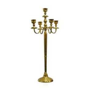 Candélabre décoratif artisanal à 5 bras, support de bougies, décoration de mariage et de fête, en laiton, candélabre d'église - Product Image 6