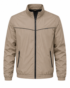Veste coupe-vent pour homme, bleu marine, col rond, coupe-vent, séchage rapide, respirante, fermeture éclair, décontractée, sportive, saison hivernale, polyester - Product Image 5