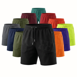 Pantalones Cortos Deportivos Personalizados para Hombre, 100% Algodón, Estilo Vintage, a la Moda, con Logotipo Bordado, Diseño OEM ODM - Product Image 1