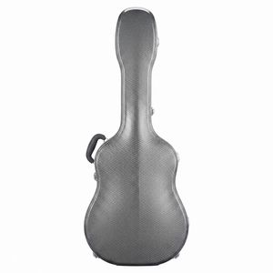 Custodia rigida portatile per chitarra folk da 41 pollici in ABS, colore grigio-blu microgroove, adatta alla maggior parte delle chitarre acustiche, inclusi i bassi - Product Image 1