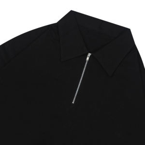 Custom Zipup Reglan Sleeves US Tax Duty Free Oversized <b>Polo</b> T <b>shirts</b> Drop-Shoulder <b>Black</b> 100%Cotton <b>Mens</b> <b>Polo</b> Golf America <b>Shirt</b> - Product Image 2