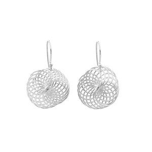 <b>Silver</b> Spiral Circle Drop <b>Earrings</b> Brass Geometric Wire Design <b>Dangle</b> <b>Earrings</b> for Women Fashion Jewelry for Wedding and Gifts - Product Image 3