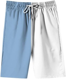 Camiseta de Manga Corta para Hombre, Color Azul y Blanco, Estilo Casual de Verano, Transpirable, Tejida, Estilo Sólido - Product Image 2