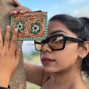 Nouveaux vrais cheveux usinés bruns fabriqués à la main sur peau fourrure cuir porte-monnaie mignon petit Rectangle forme pièce carte étuis à fermeture éclair - Product Image 5