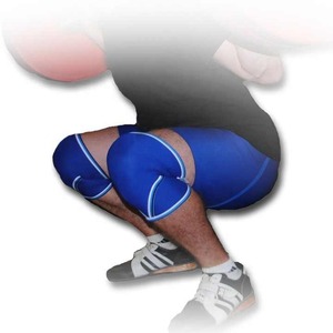 Genouillère de compression respirante en Spandex bleu, à enfiler, protection toutes saisons - Product Image 6