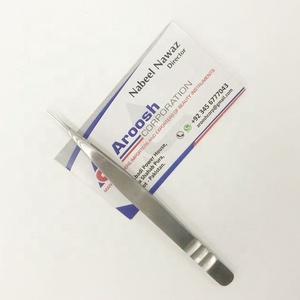 Pince à épiler d'extension de cils professionnelle Dumont en acier inoxydable de haute qualité Logo personnalisé pointu Vente en gros Argent isolé - Product Image 1