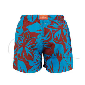 กางเกงขาสั้นลำลองชายหาดลายพิมพ์ดิจิทัลลายทางกันน้ำแห้งเร็วผูกเชือกยาวระดับเข่าขายส่ง - Product Image 6