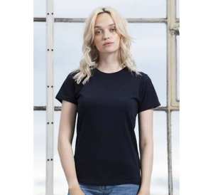 Camisetas informales lisas de tela con manga corta y cuello redondo para mujeres y niñas en todos los tamaños cuello redondo - Product Image 4