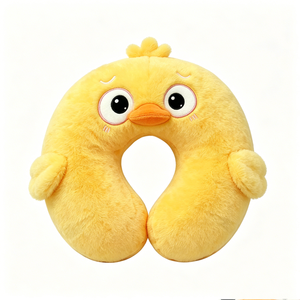 Almohada de cuello de pato de peluche, Almohada de cuello en forma de U de pato amarillo, Almohada de viaje para el cuello con diseño de pollito, Almohada de viaje de pato de peluche, Soporte de cuello de pato adorable - Product Image 4