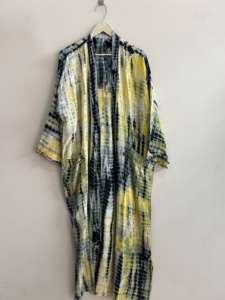 Lote al por mayor de kimonos vintage de crepé de seda teñidos a mano, estilo bohemio, para mujer - Product Image 6