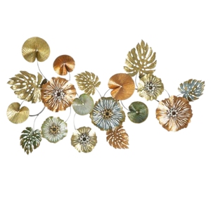 Custom Wholesale Handmade Metal Flower <b>Wall</b> <b>Hanging</b> <b>Decor</b> Luxury Gold Iron Floral <b>Wall</b> Sculpture Modern Home Interior <b>Wall</b> <b>Decor</b> - Product Image 1