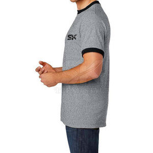 เสื้อยืดผ้าฝ้ายแขนสั้นแบบเรียบ Ringer - Product Image 4