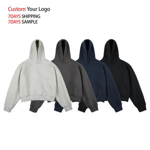 เสื้อฮู้ดผู้ชายทรงปกติ พิมพ์โลโก้ได้ สีพื้น ผ้าฝ้ายฟลีซ 100% สวมใส่สบาย เหมาะสำหรับฤดูหนาว มีกระเป๋า - Product Image 1