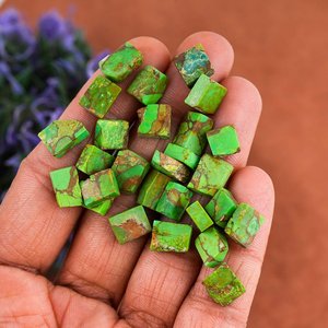 Natural Rare Green Turquoise <b>Raw</b> <b>Crystals</b> Flat Gemstone Rough For Jewelry Making Loose Stone High Quality - Product Image 2