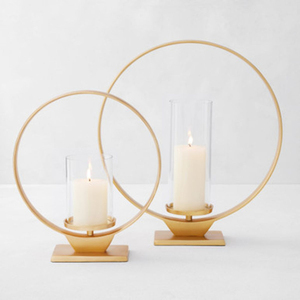 <b>Black</b> Metal Glass Cylinder Flameless Candle Holder for Home Decoration Candle Holder Metal Glass Votives Candle Holder - Product Image 4