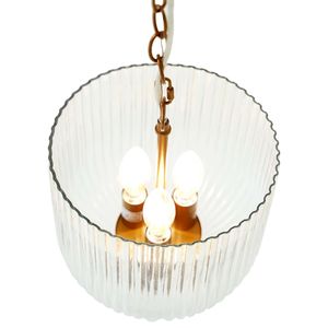 Lampadario e Lampada a Sospensione Eleganti con Oro Grezzo e Granato di Vetro Trasparente - Product Image 3