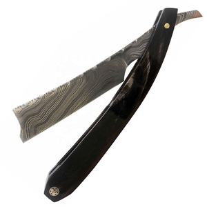 IKZARSA <b>Straight</b> Razor Stainless Steel Blade Buffalo Horn Handle Single Blade Barber Shop Use for Men Face Head Shaving Razor - Product Image 5