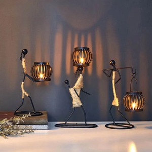 Handmade Durable Iron <b>Candle</b> <b>Holder</b> <b>Lantern</b> for Christmas Home Decoration Human Figure Design <b>Lantern</b> Home Decoration - Product Image 6